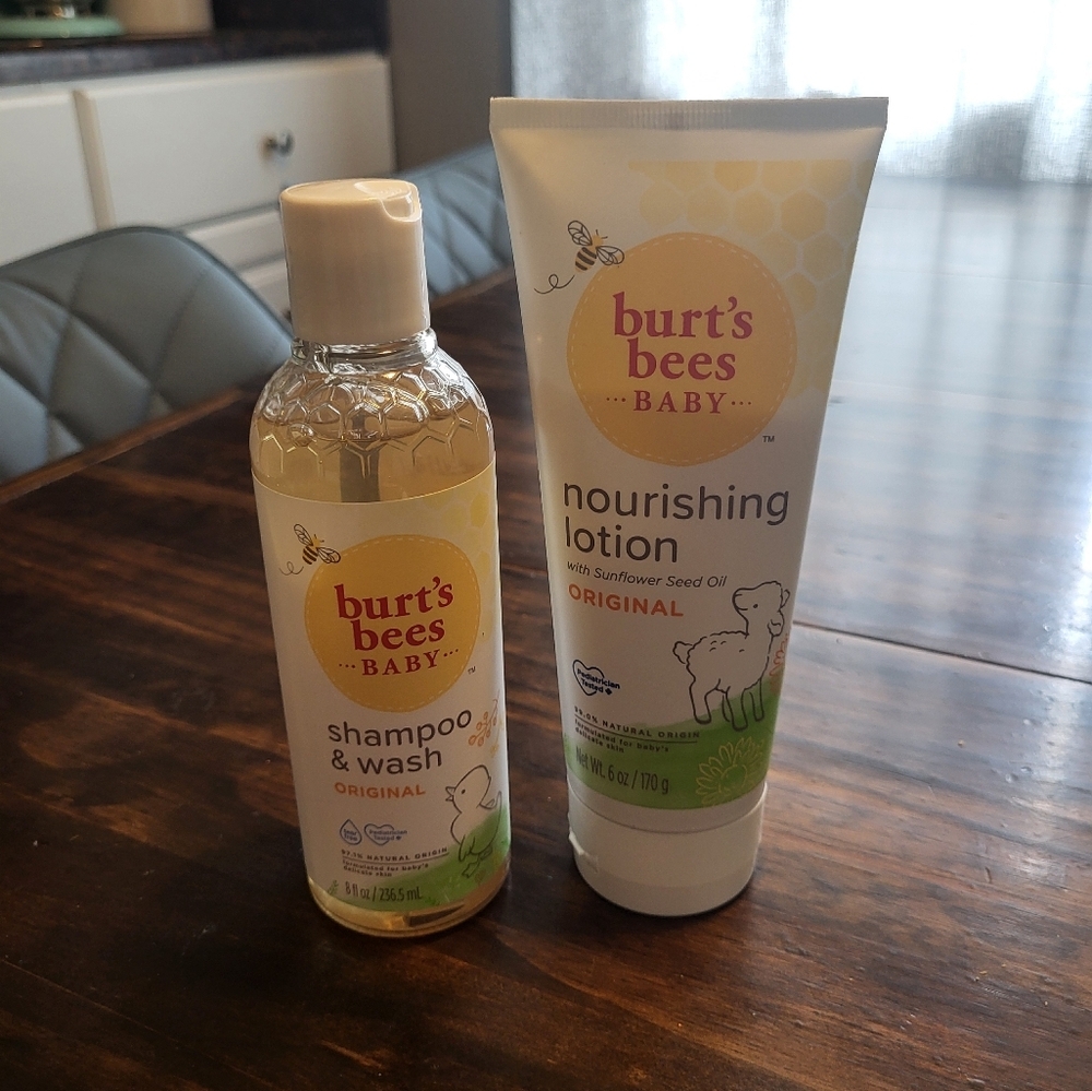 SEALED,UNUSED  Burts Bees Baby nourishing lotion 6 oz and shampoo & wash 8 fl oz